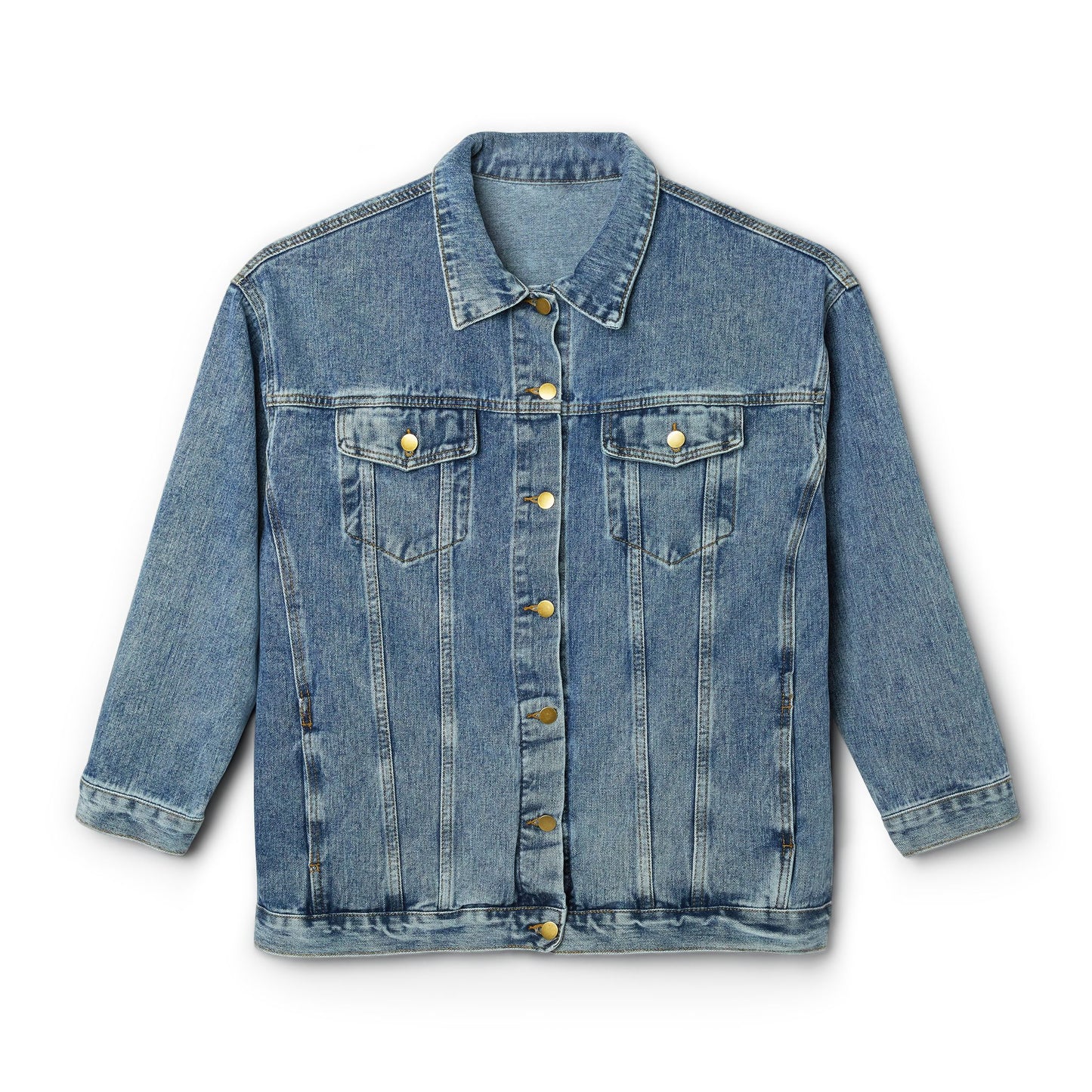 Love, Tea and Dog Multi Color Teacups Denim Jacket