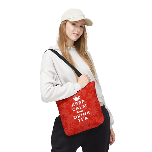 Red Keep Calm Tea Lover Tote Bag