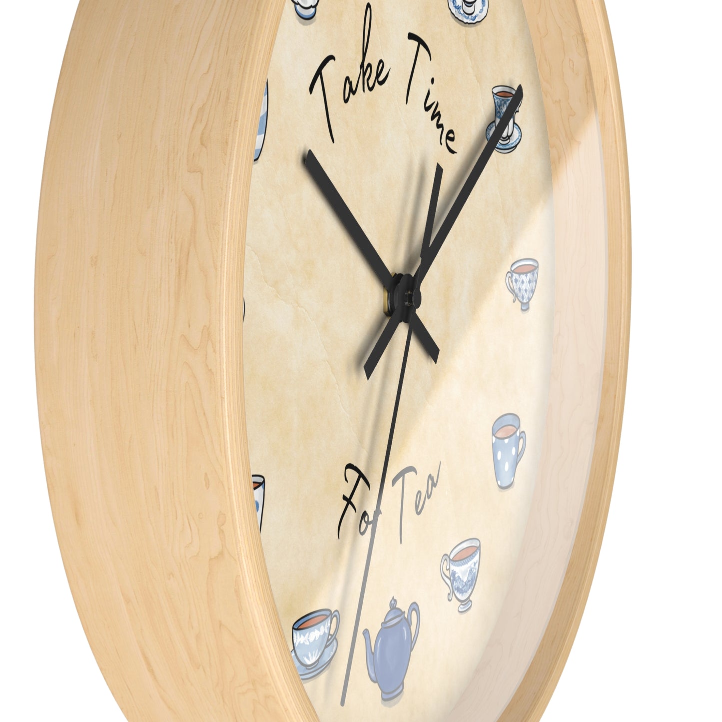 Take Time for Tea Blue Teacups Wall Clock