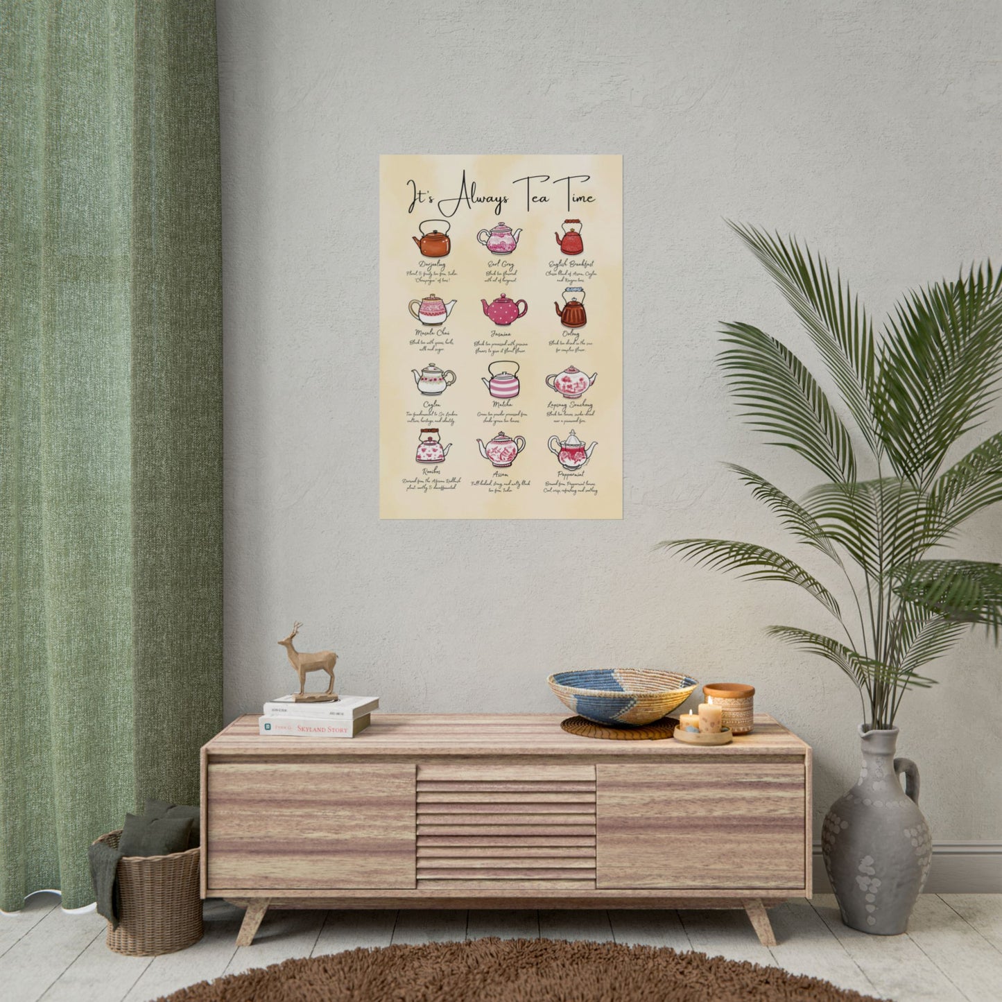 Tea Types Mulberry Teapots Poster