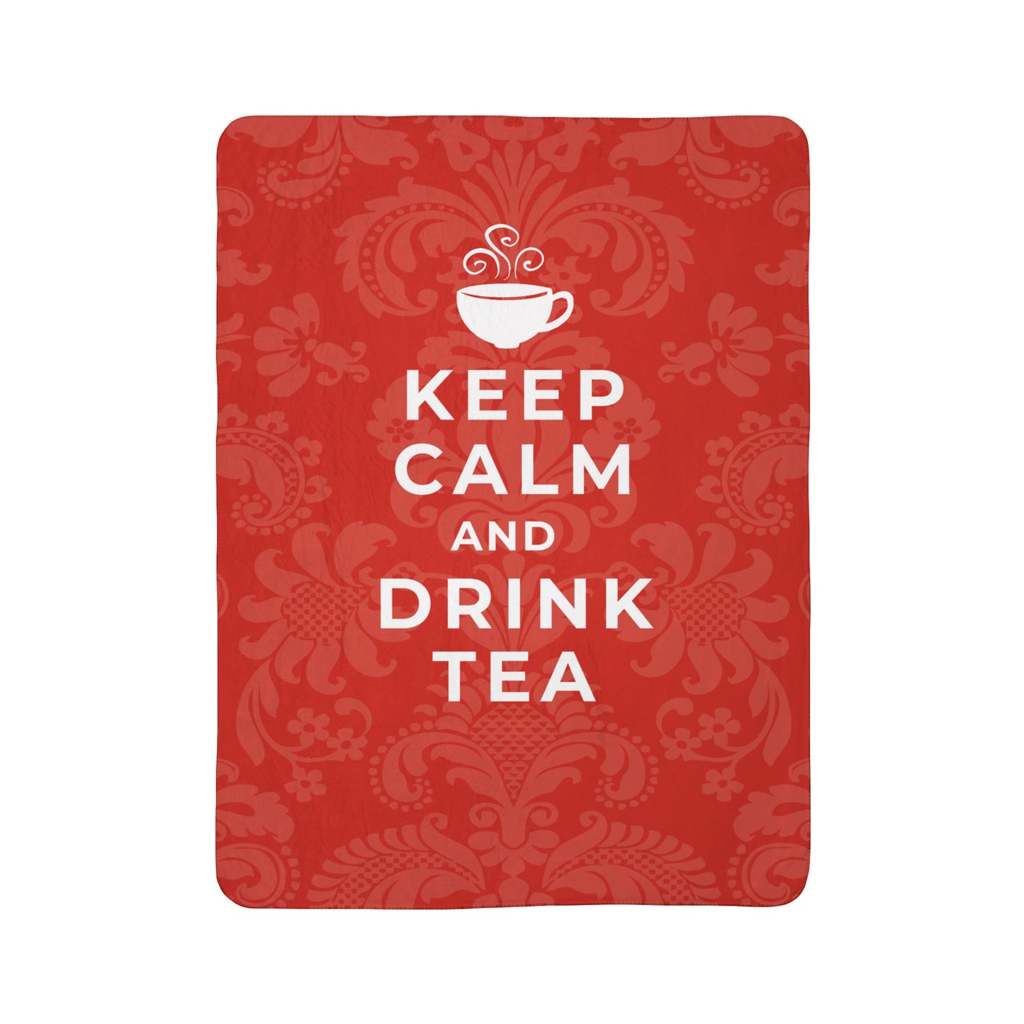 Keep Calm Red Cozy Fleece Sherpa Blanket