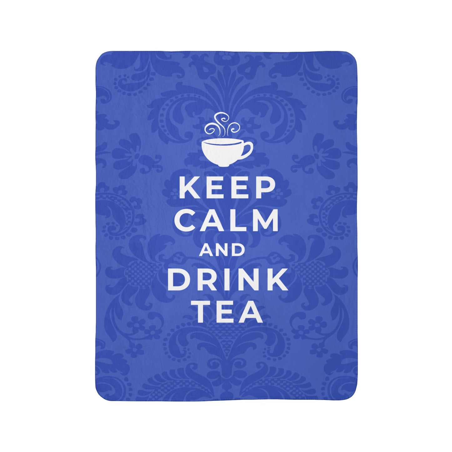 Keep Calm Blue Cozy Fleece Sherpa Blanket