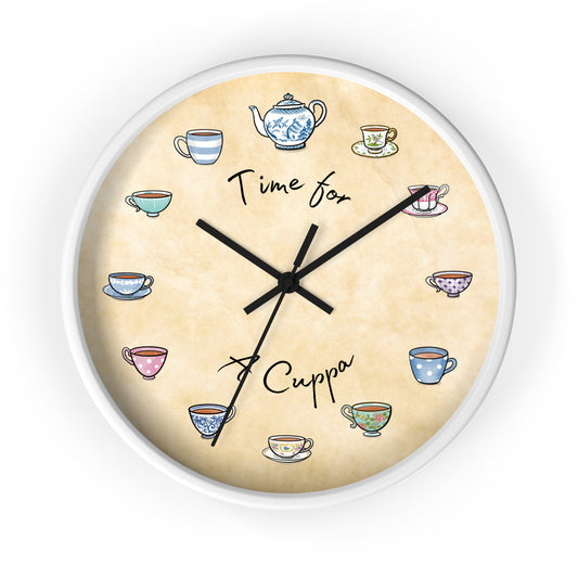 Time for a Cuppa Multi Color Teacups Clock