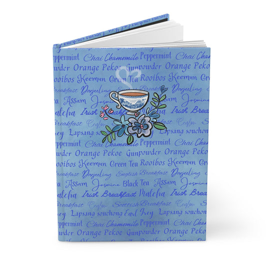 Blue Teacup Hard Cover Journal