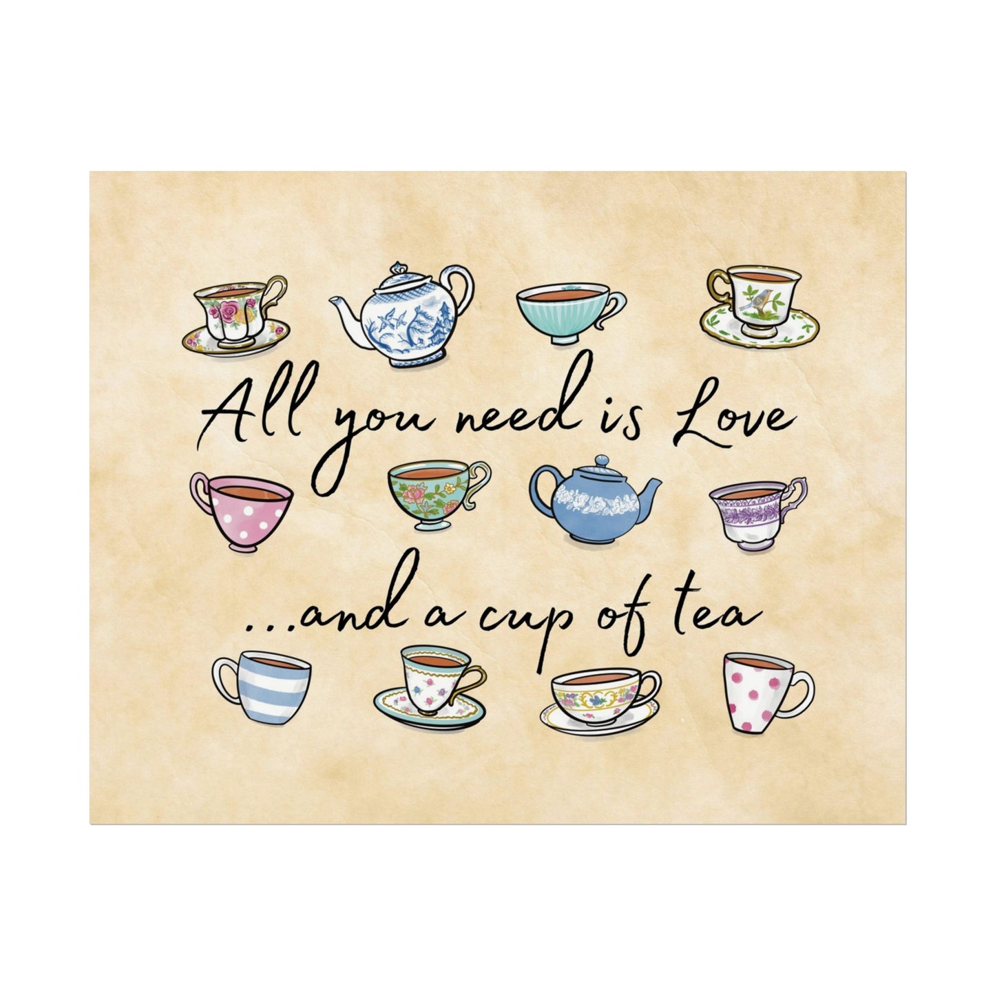 Love and Tea Multi Color Wall Art