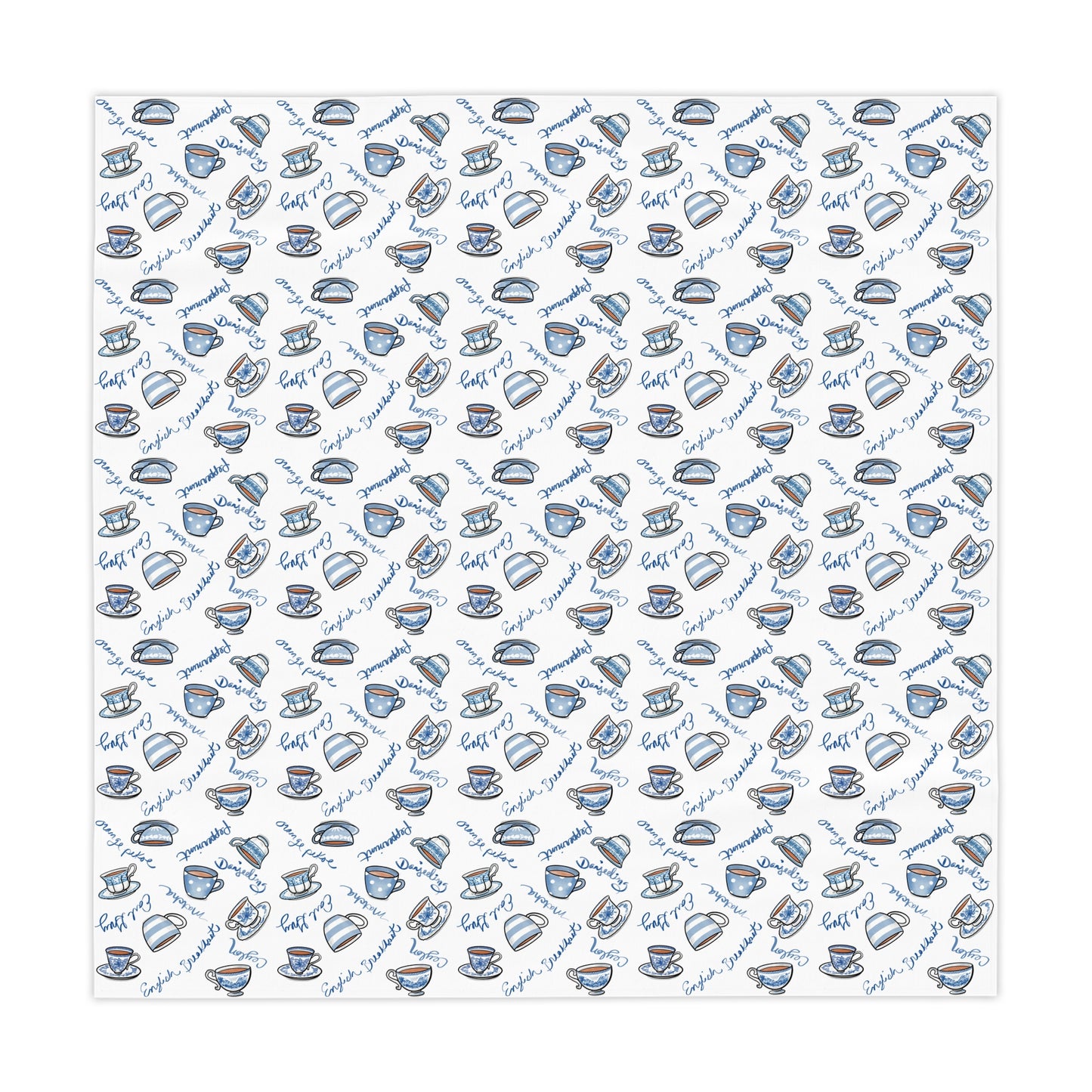 Blue and White Teacup Tablecloth