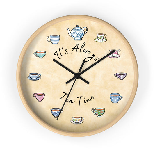 Always Tea Time Multi Color Teacup Wall Clock