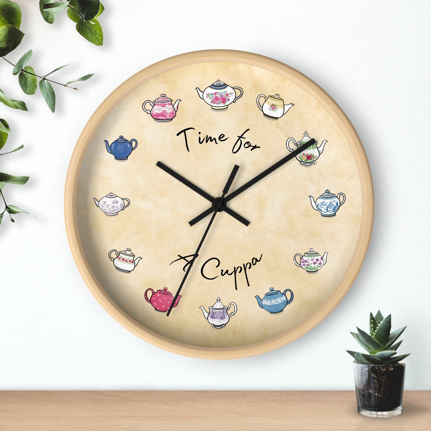 Time for a Cuppa Teapots Wall Clock