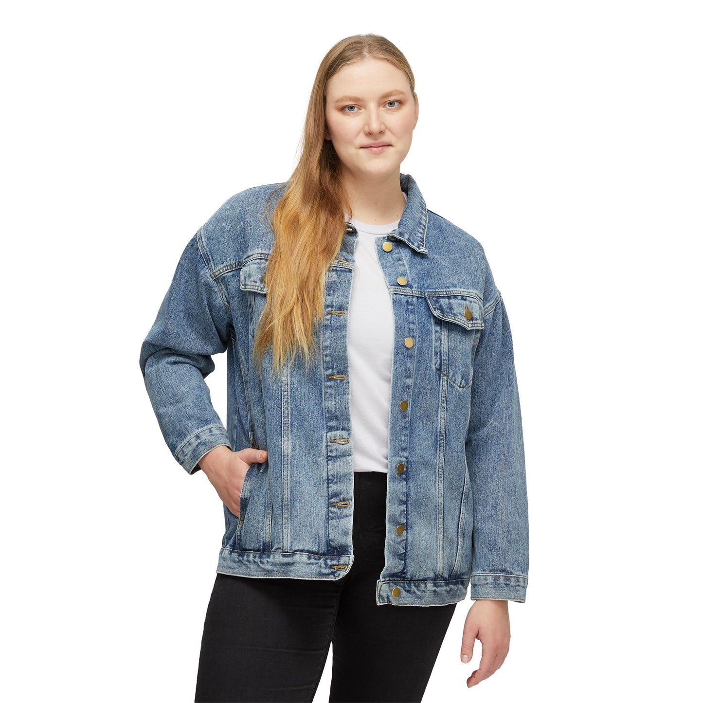 Love, Tea and Dog Multi Color Teacups Denim Jacket