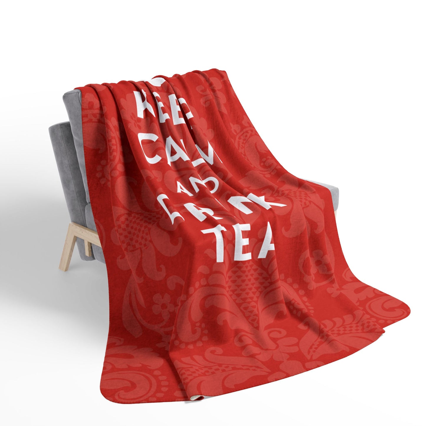 Keep Calm Red Cozy Fleece Sherpa Blanket