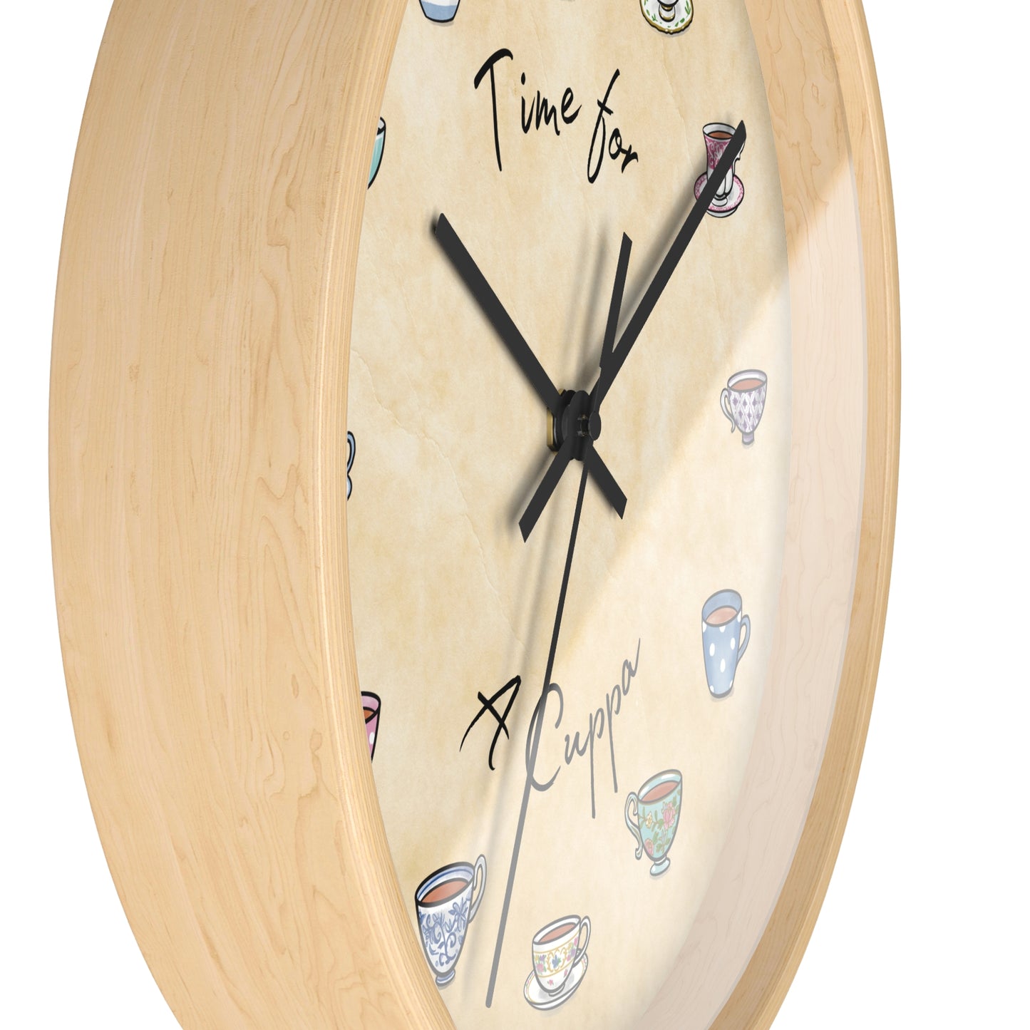 Time for a Cuppa Multi Color Teacups Wall Clock