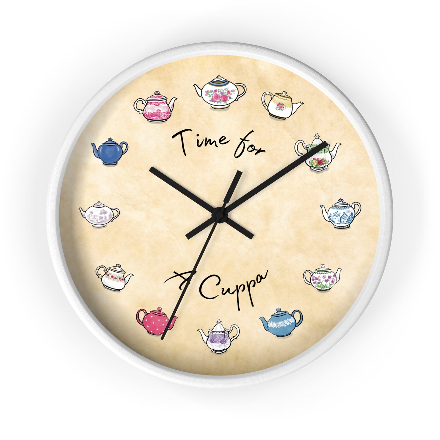 Time for a Cuppa Teapots Wall Clock
