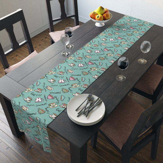 Colorful Teacups Table Runner
