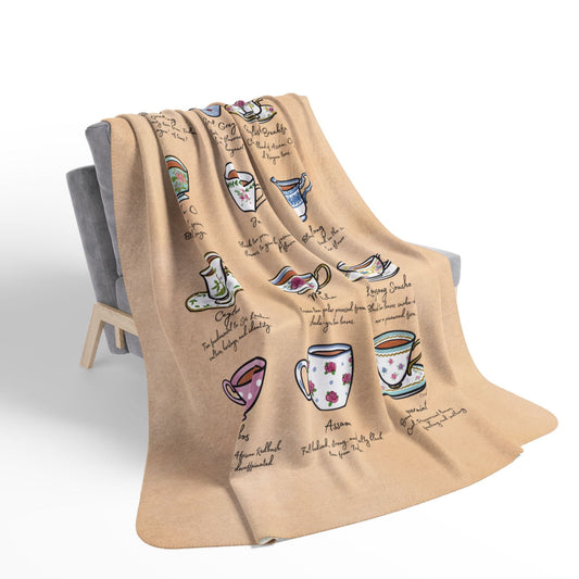 Tea Time Fleece Sherpa Blanket