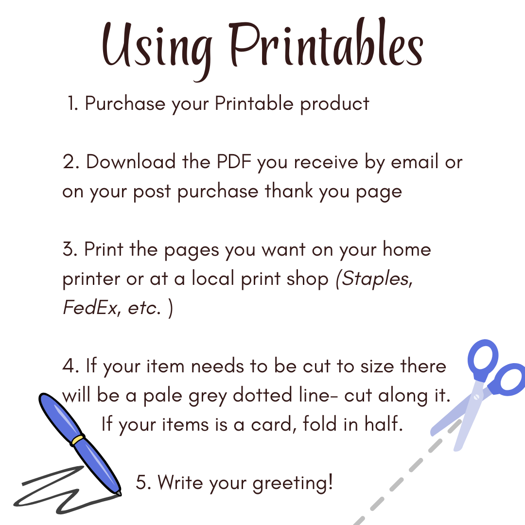 Printable Bundle of Tea Sketches Notecards