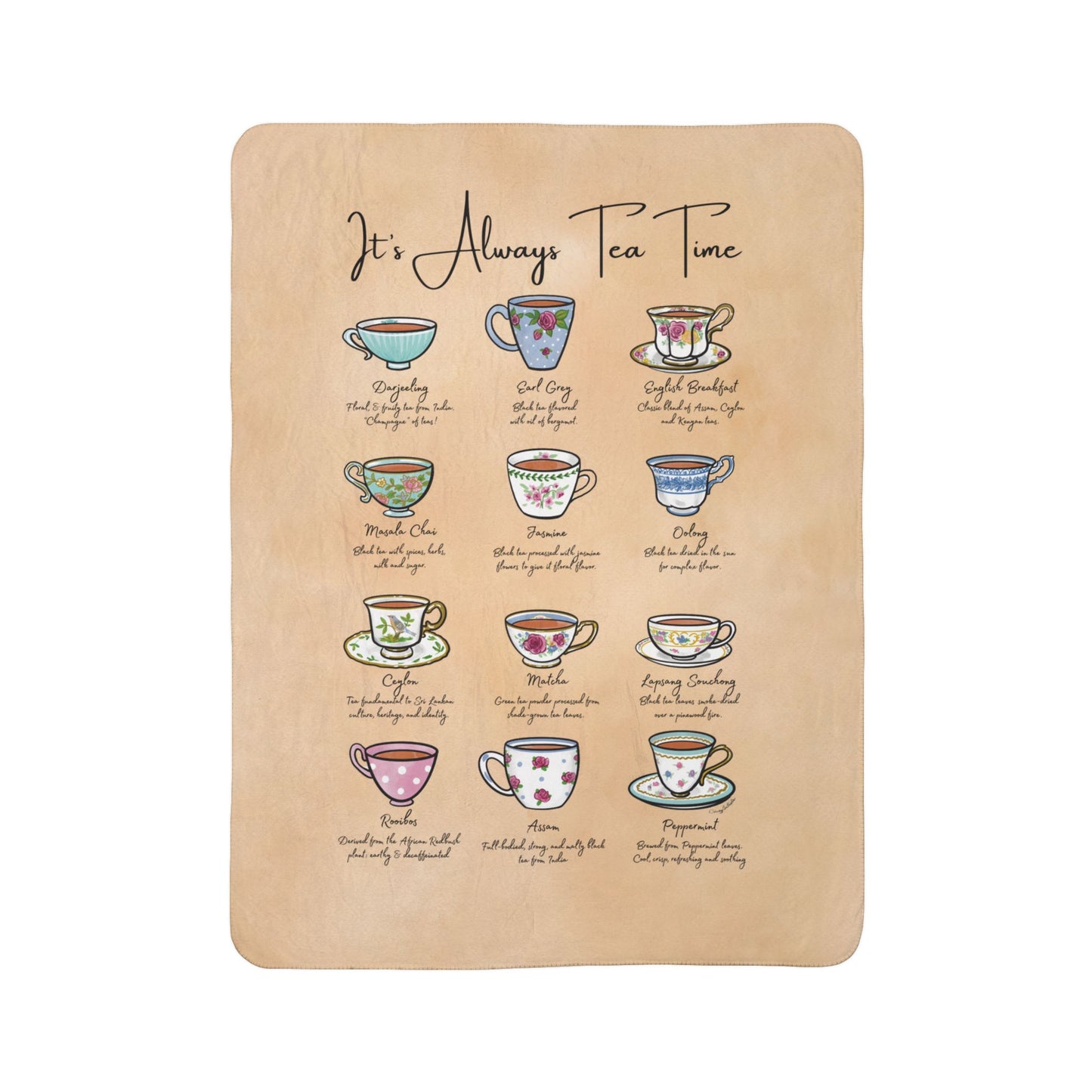 Always Teatime Cozy Fleece Sherpa Blanket