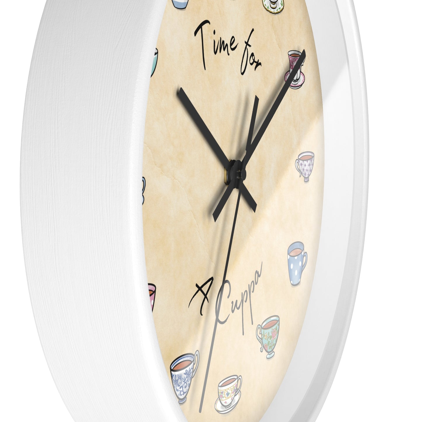 Time for a Cuppa Multi Color Teacups Wall Clock
