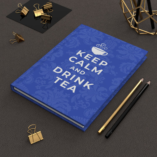 Keep Calm Blue Hardcover Journal