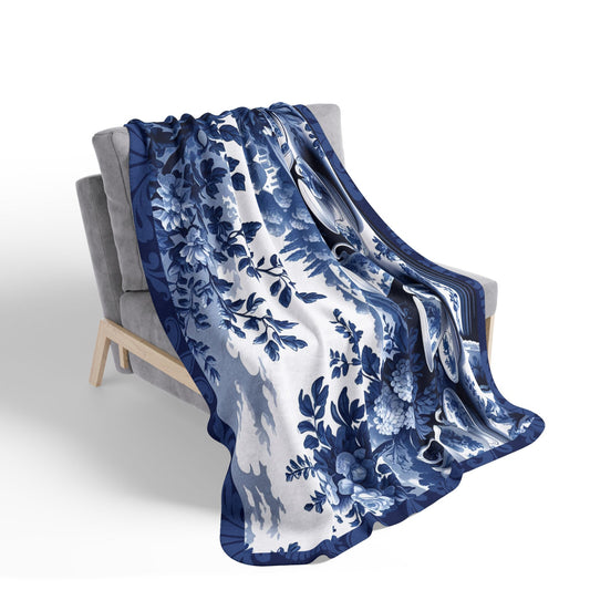 Country Teatime Cozy Fleece Sherpa Blanket