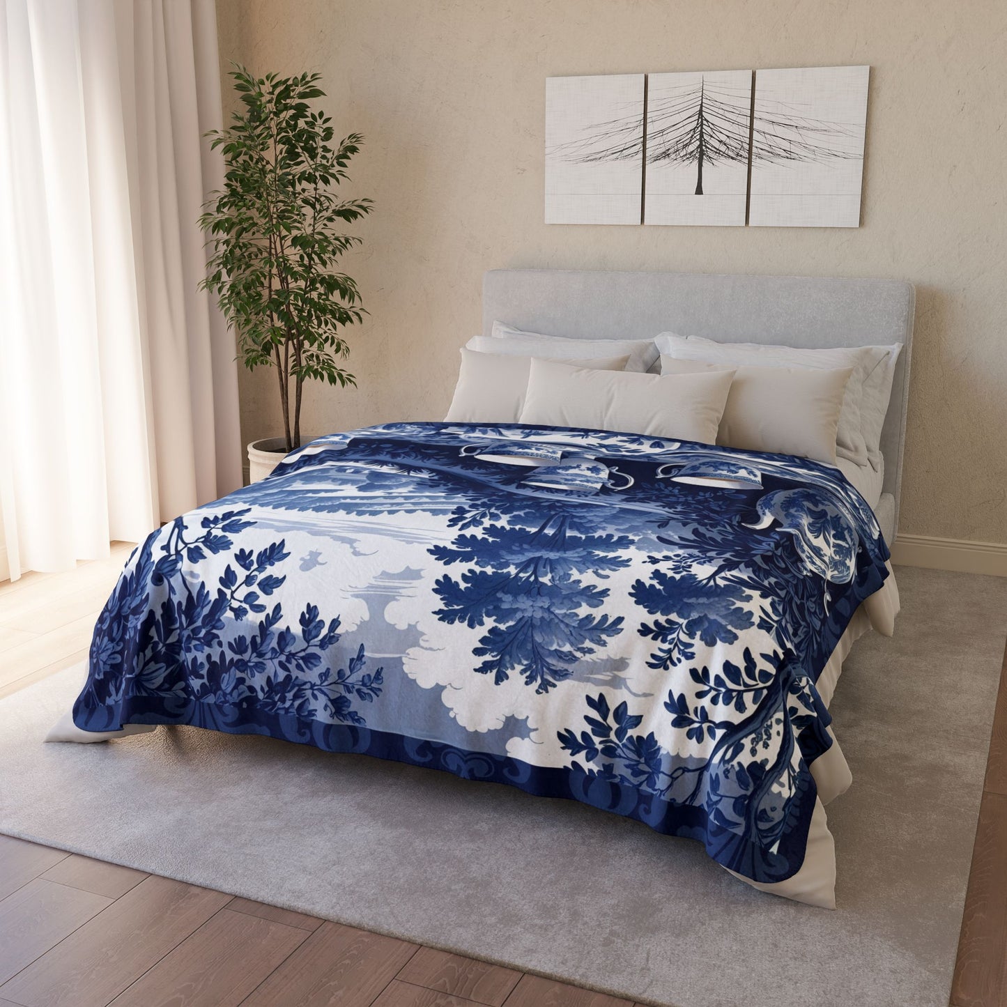 Teatime Picnic Cozy Fleece Sherpa Blanket