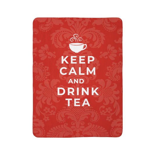 Keep Calm Red Cozy Fleece Sherpa Blanket