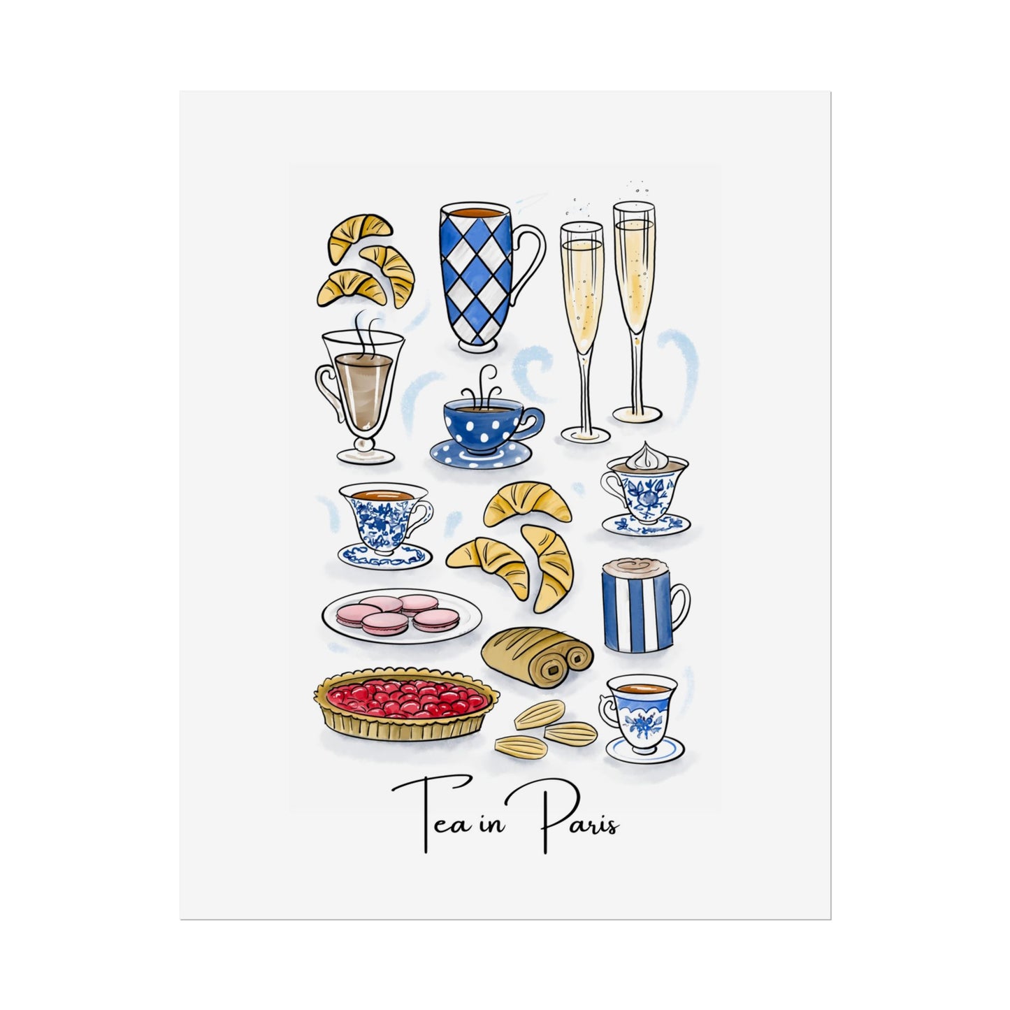 Special Tea in Paris Blue Design