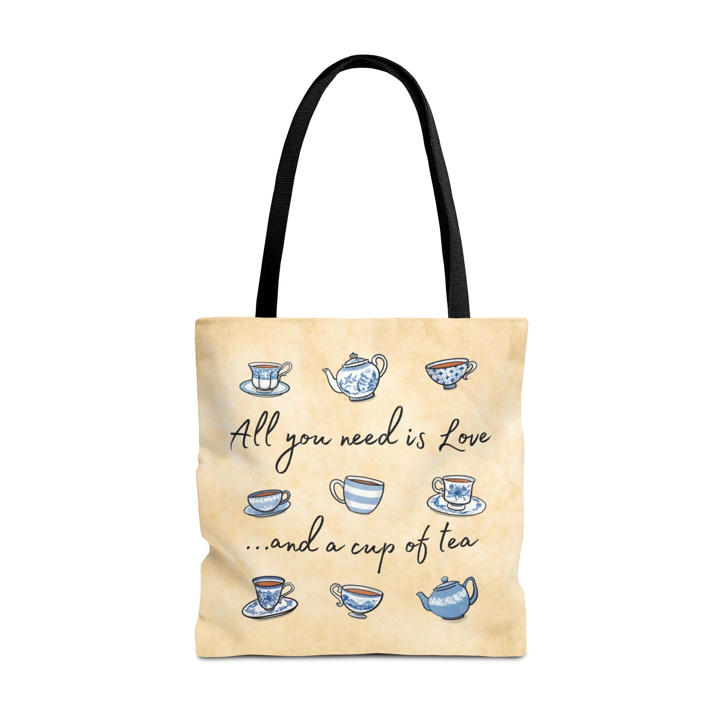 Love and Tea Blue and White Tote