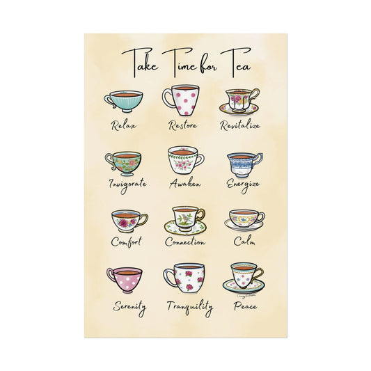 Multi Color Teacups Tea Emotions Poster