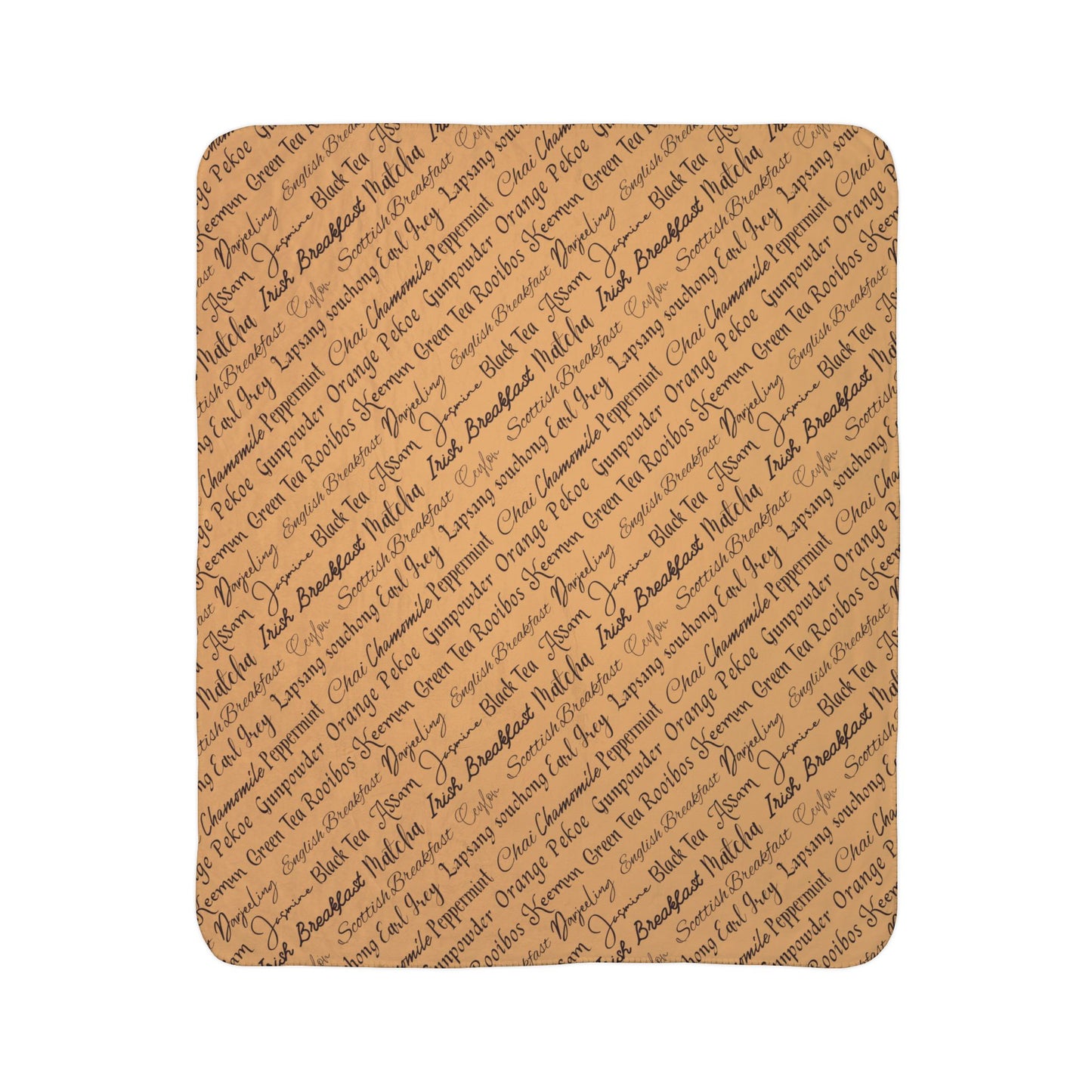 Tea Words Cozy Fleece Sherpa Blanket