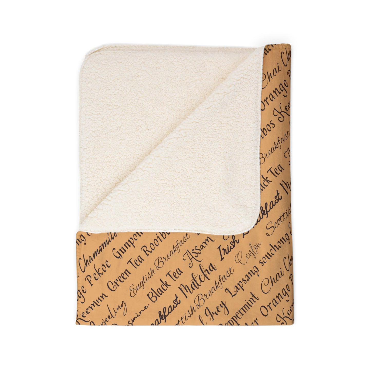 Tea Words Cozy Fleece Sherpa Blanket