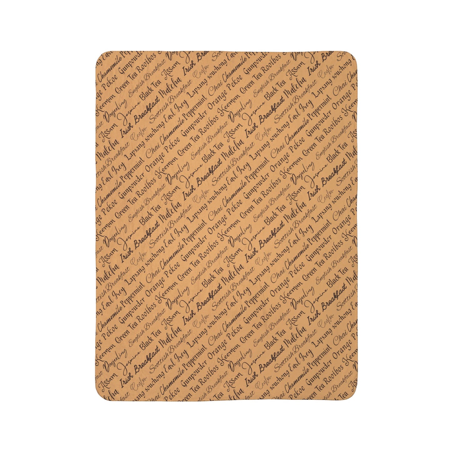 Tea Words Cozy Fleece Sherpa Blanket