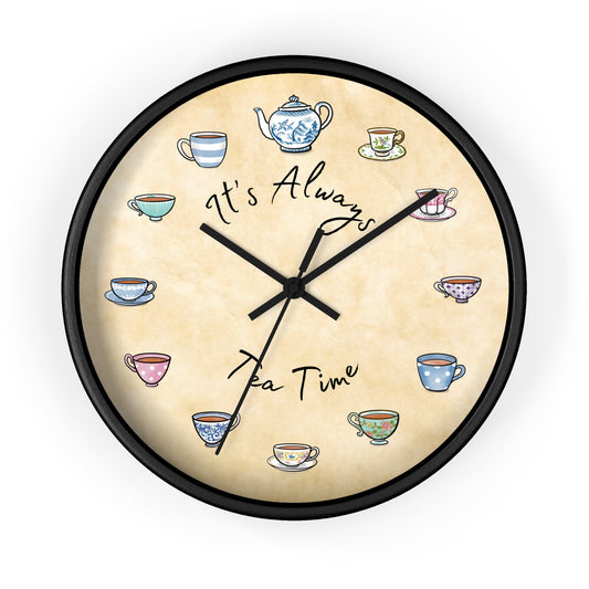 Always Tea Time Multi Color Teacup Wall Clock