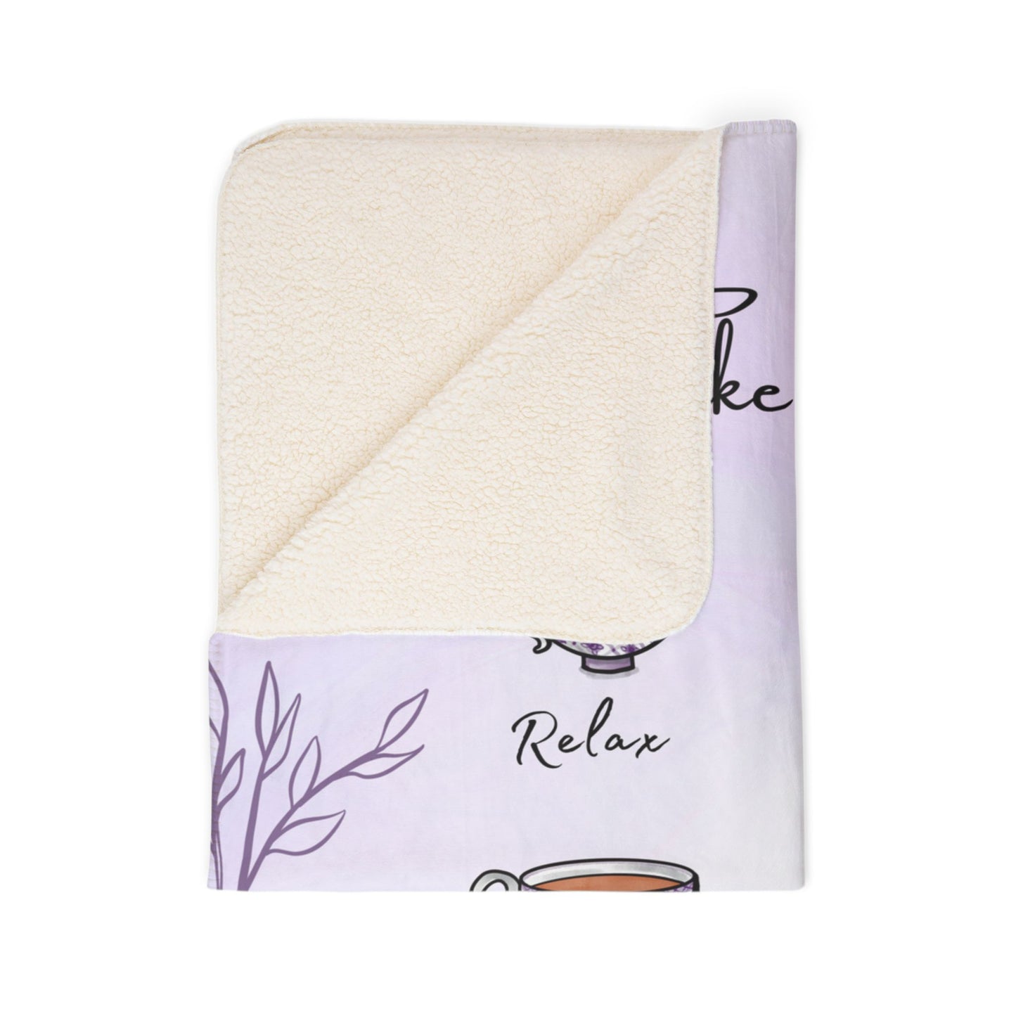 Lilac Tea Emotions Cozy Fleece Sherpa Blanket