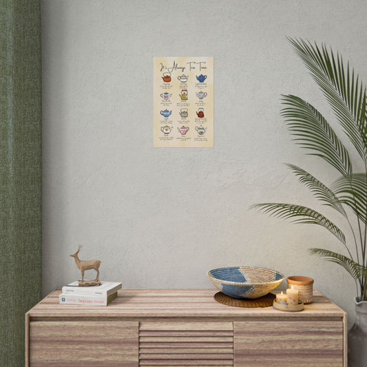 Tea Types Multicolor Teapots Poster