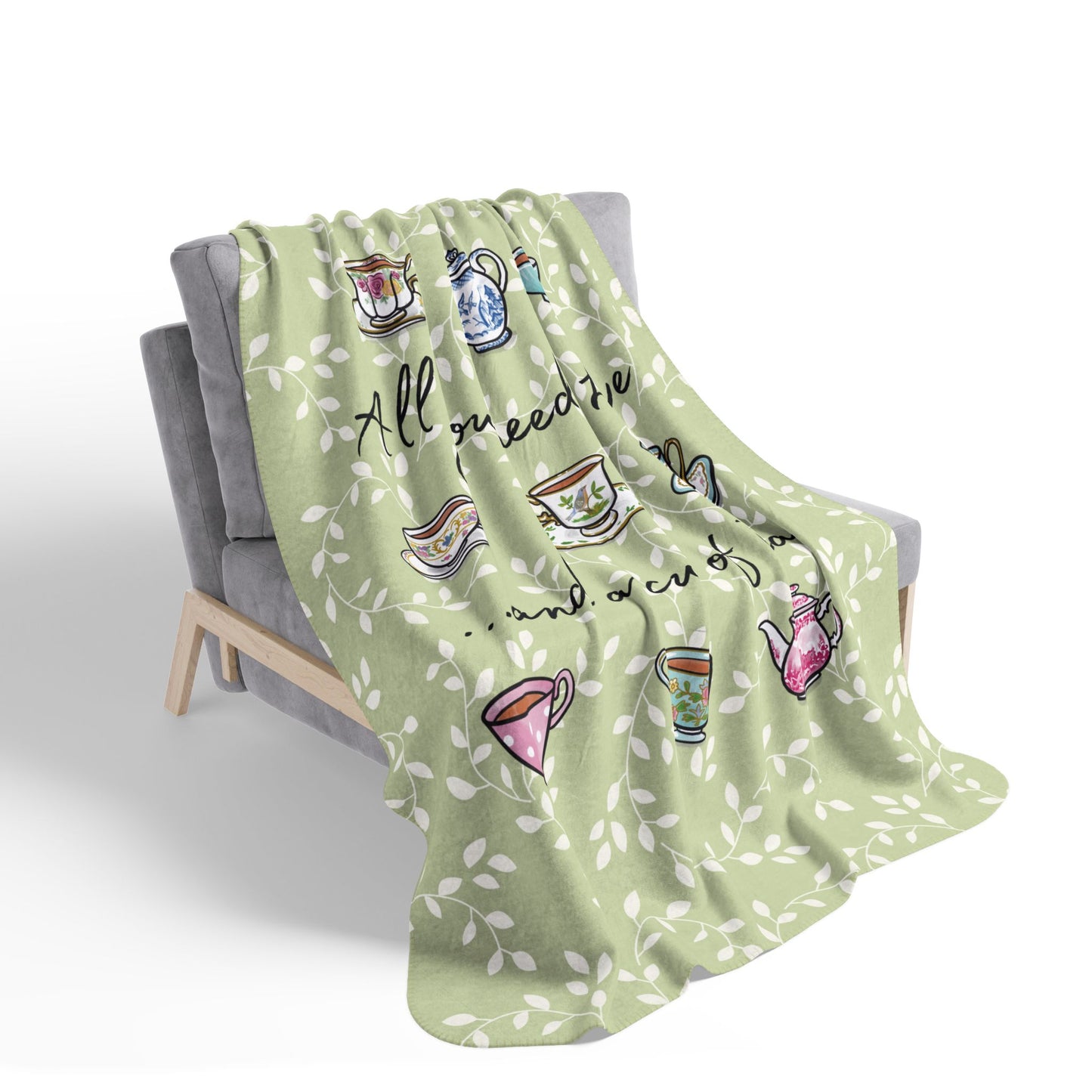 Love and  Tea Cozy Fleece Sherpa Blanket