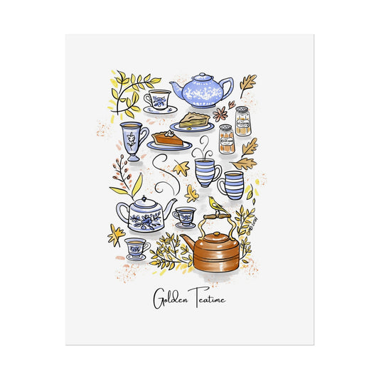 Golden Teatime Wall Art