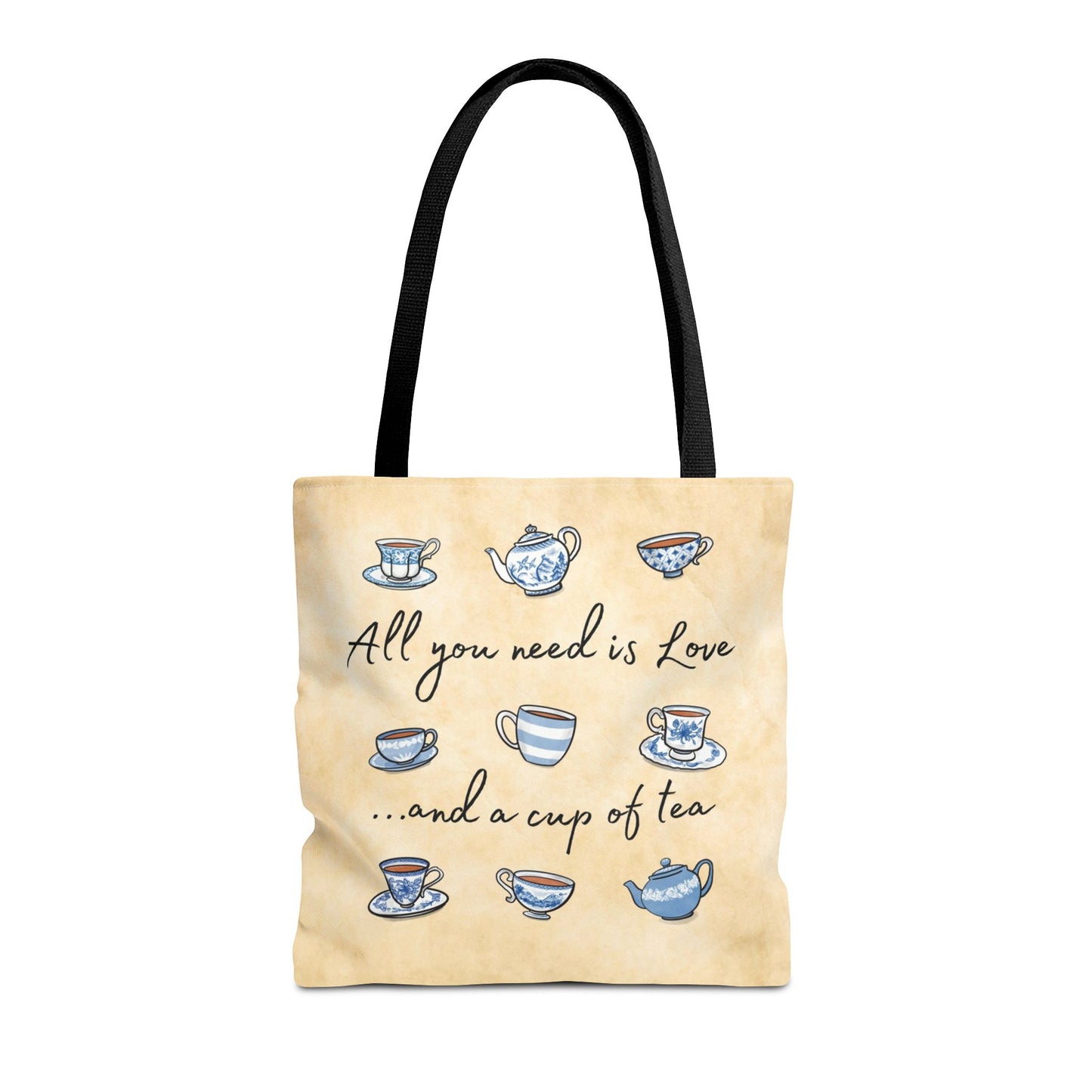 Love and Tea Blue and White Tote