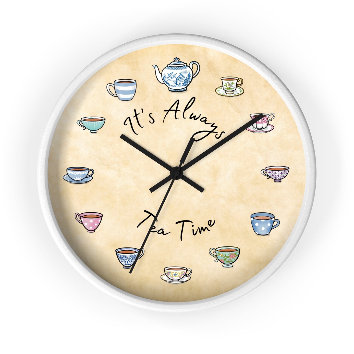 Always Tea Time Multi Color Teacup Clock