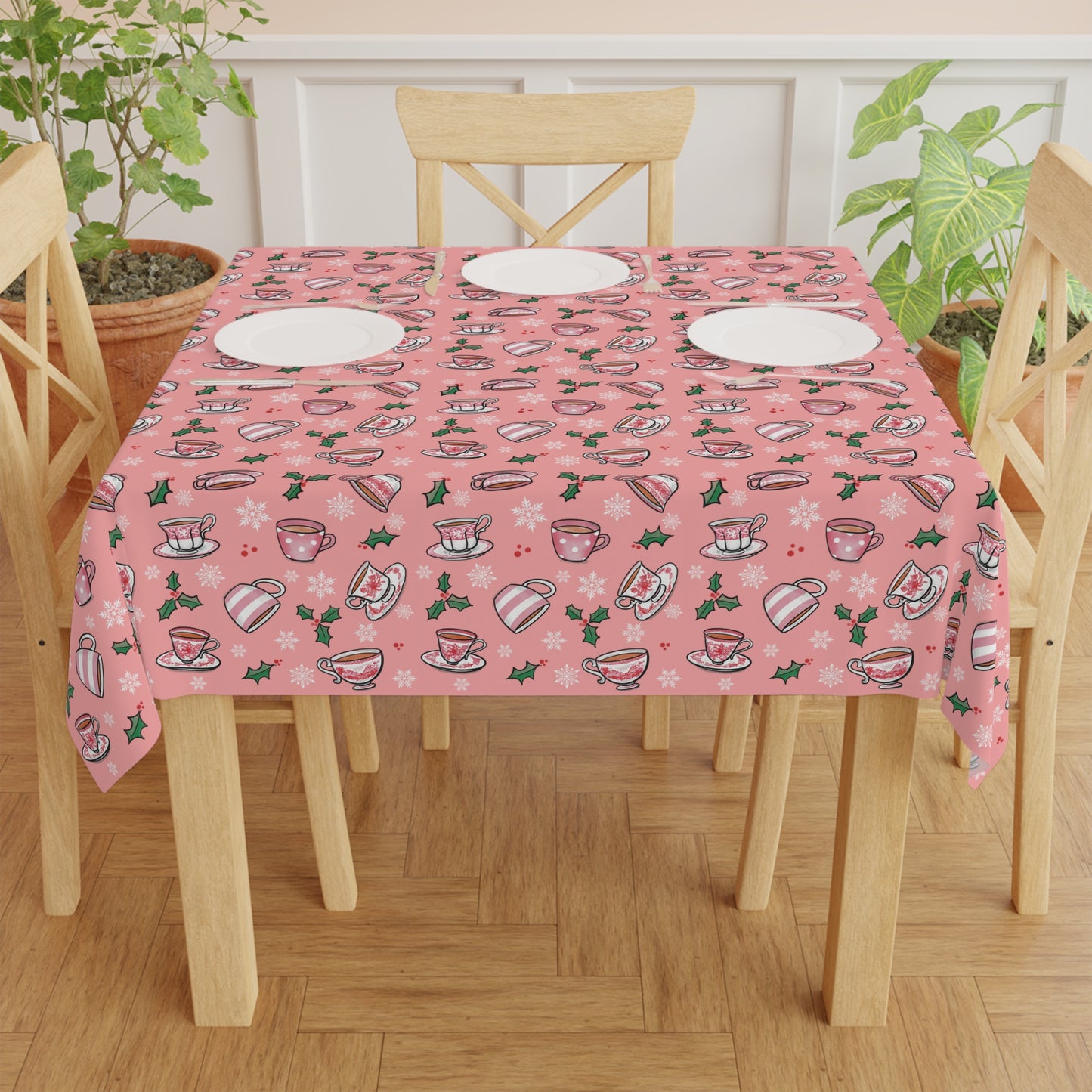 Christmas Teacup Tablecloth