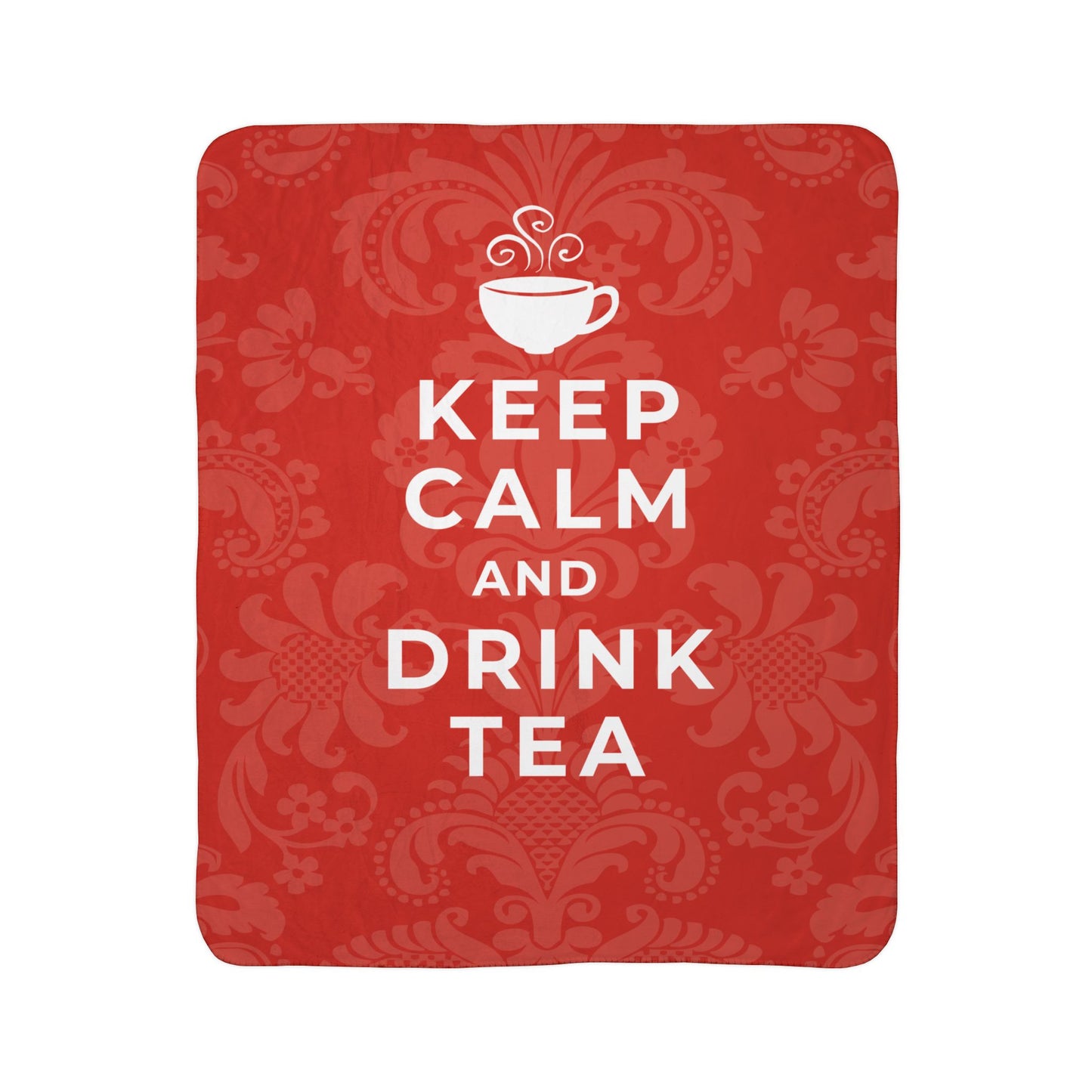 Keep Calm Red Cozy Fleece Sherpa Blanket