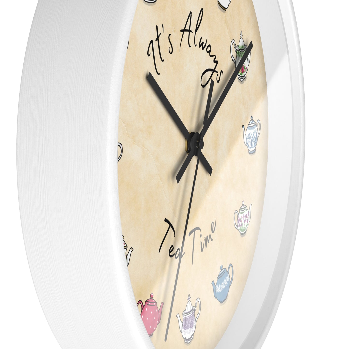 Always Tea Time Teapots Wall Clock