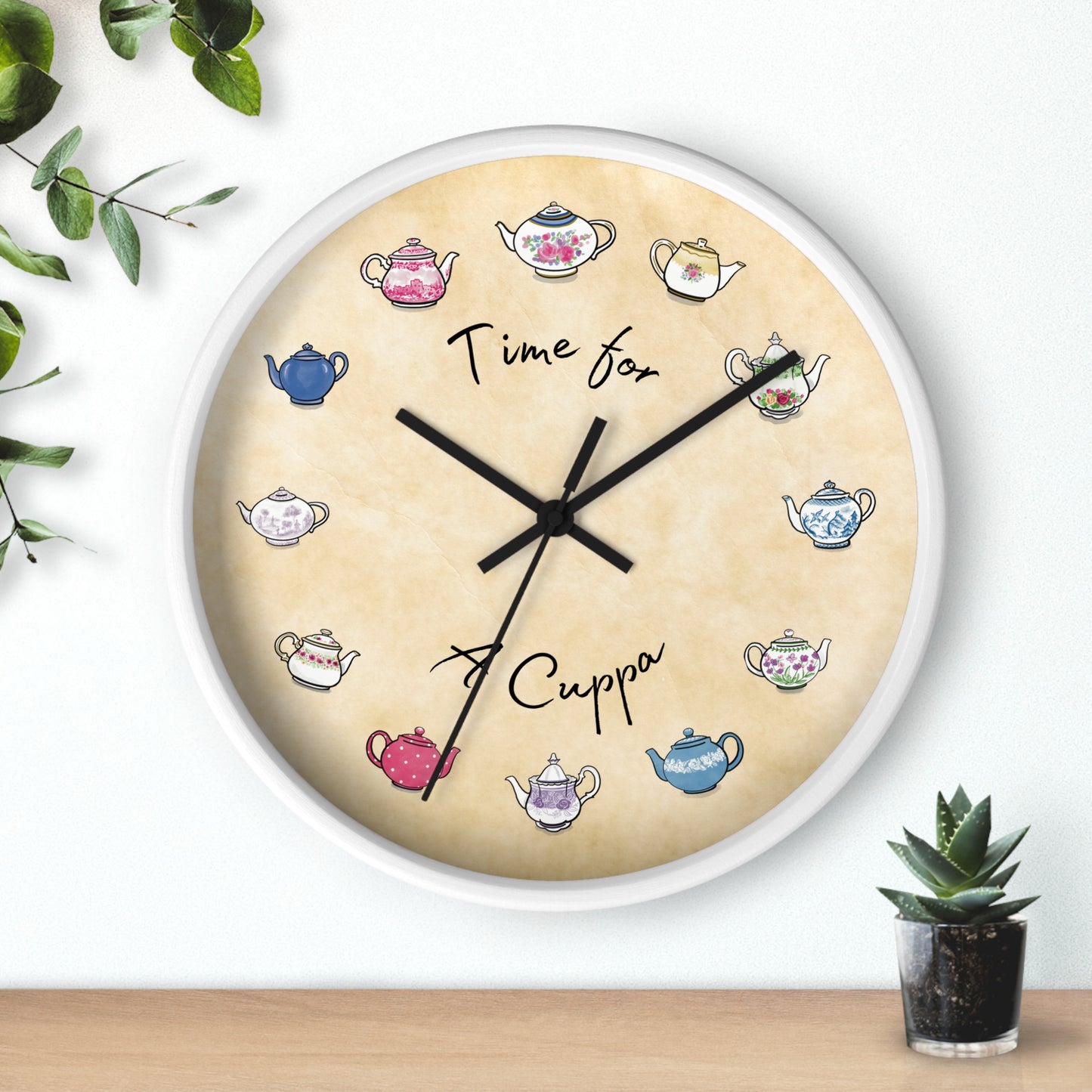 Time for a Cuppa Teapots Wall Clock