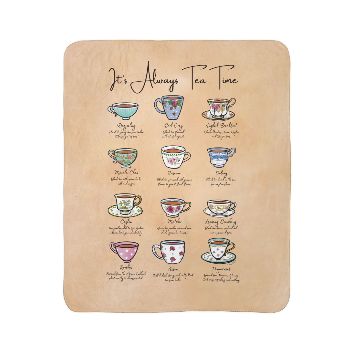 Always Teatime Cozy Fleece Sherpa Blanket