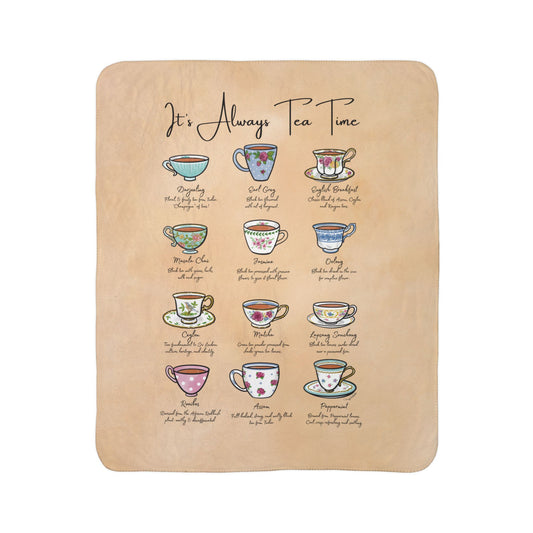 Always Teatime Cozy Fleece Sherpa Blanket