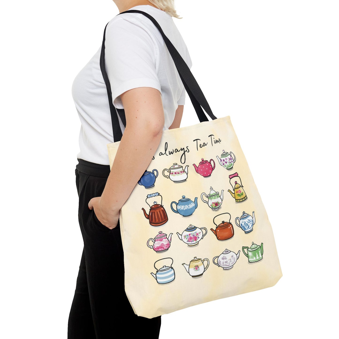 Always Tea Time Tote Bag, Teapots