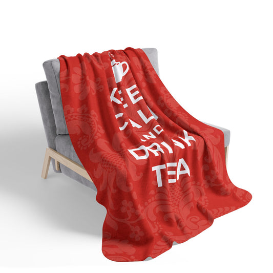 Keep Calm Red Cozy Fleece Sherpa Blanket