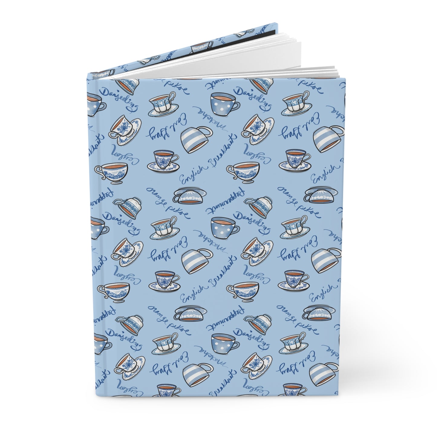 Blue and White Teacup Hardcover Journal