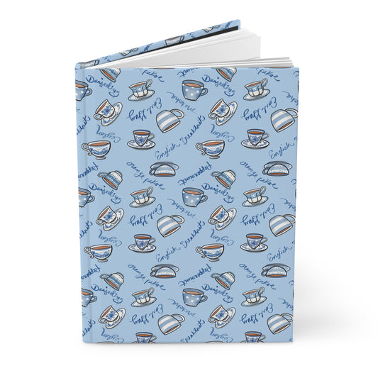 Blue and White Teacup Hardcover Journal