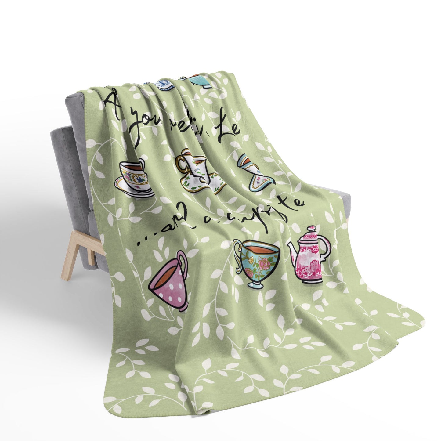 Love and  Tea Cozy Fleece Sherpa Blanket