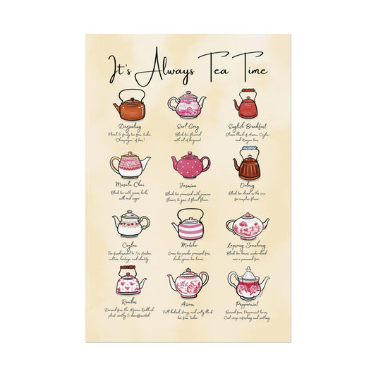 Tea Types Mulberry Teapots Poster